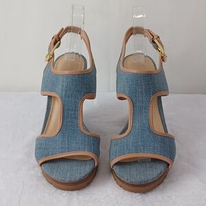 MICHAEL Michael Kors Denim Platform Wedge Sandals